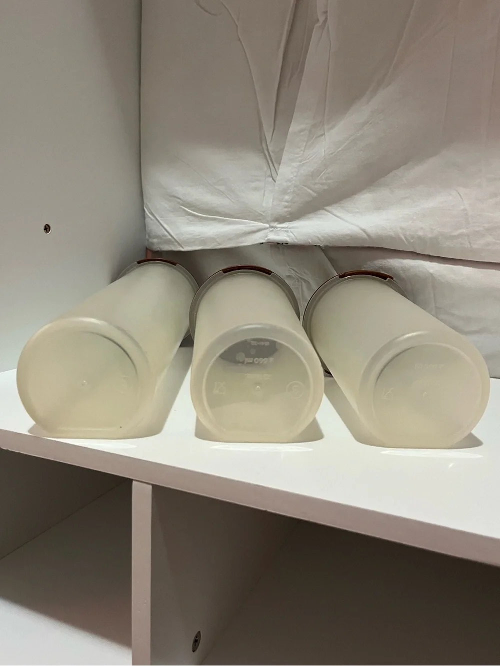VINTAGE TUPPERWARE MODULAR MATES CONTAINERS w/BROWN LIDS-SET of 3