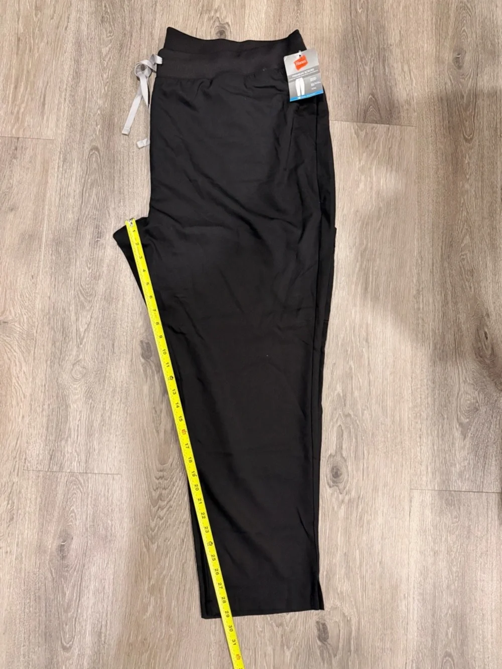 Hanes Unisex Black Men's Jogger Scrub Pants with Contrast Drawstring