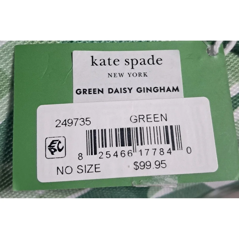 Kate Spade Green Daisy Gingham Dog Bed Plush‎ Cozy Pet Bed 28x22x10