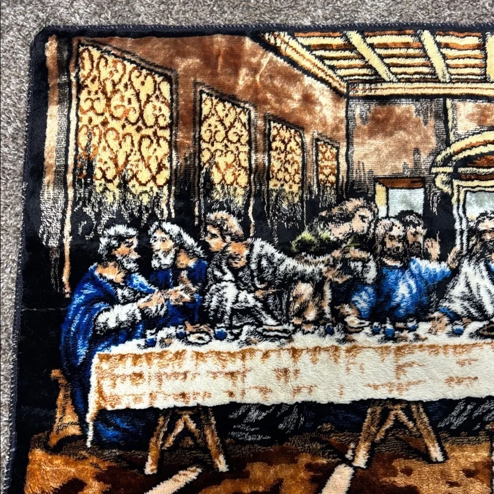 Vintage The Lord's Last Supper Tapestry Large Wall Art Made in Italy