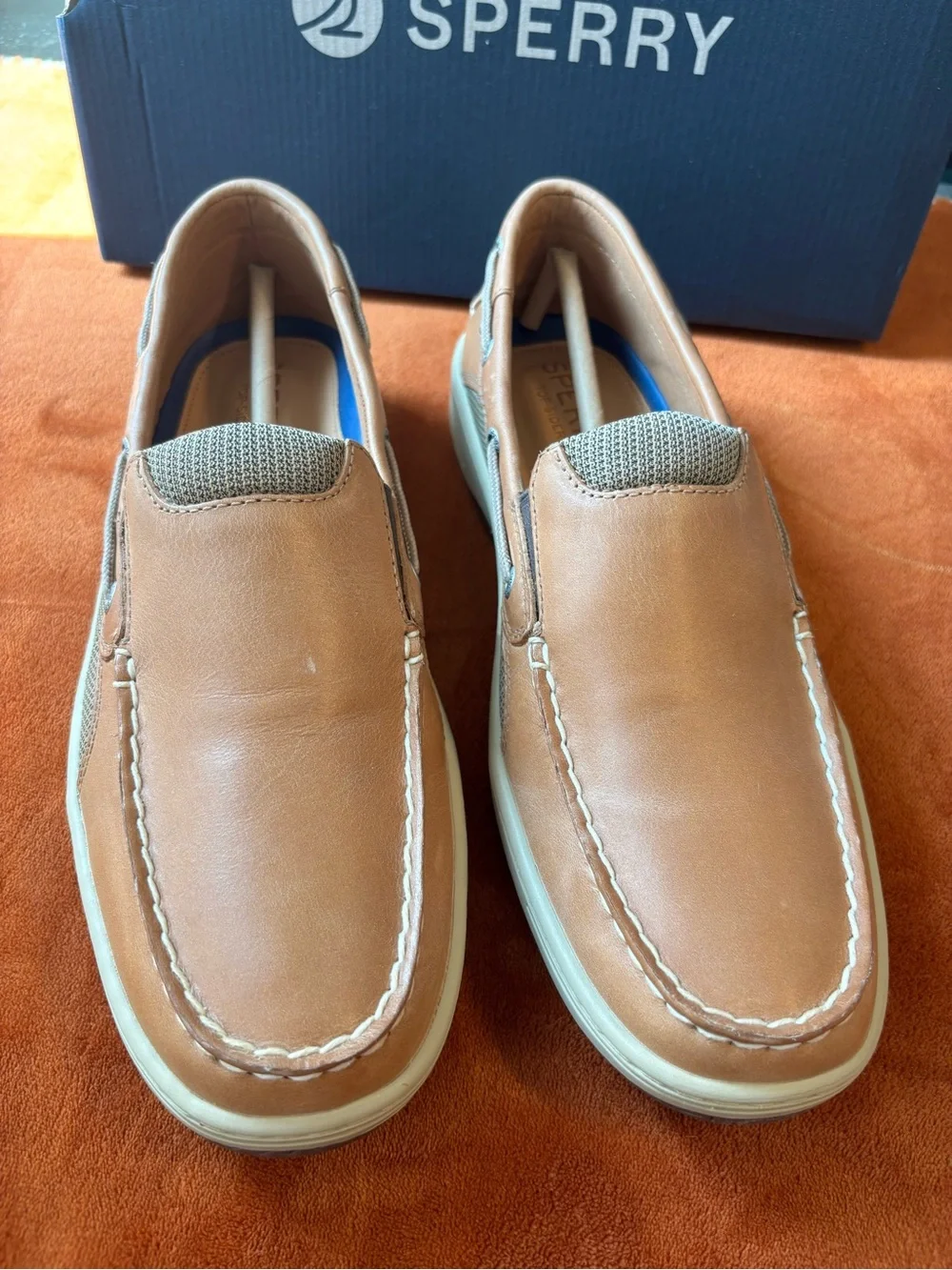 Sperry Men's Slip-On Boat Shoes in Tan/Brown