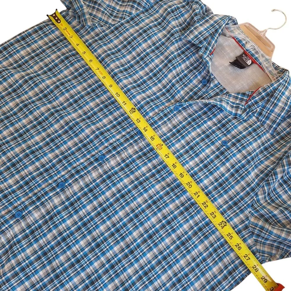 The North Face blue plaid