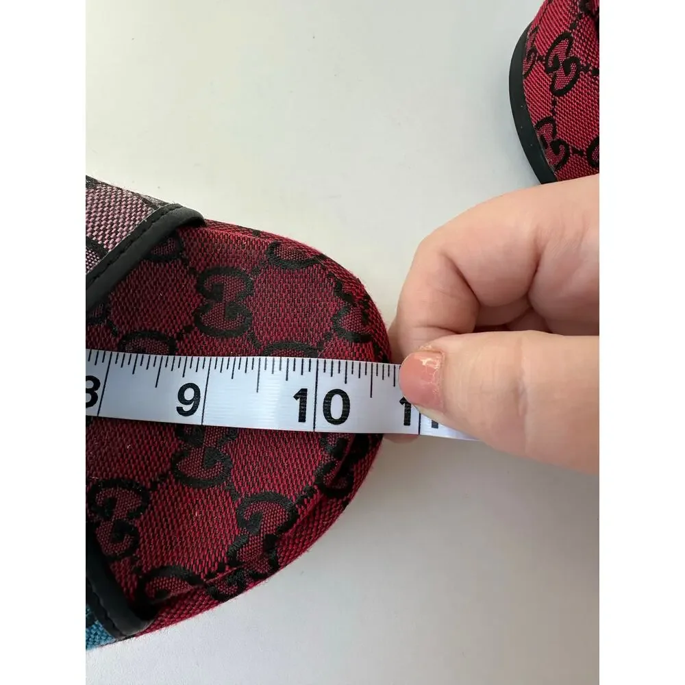 Gucci (EUR 41/US 10) GG Monogram Platform Slide Sandals - Red Logo Designer