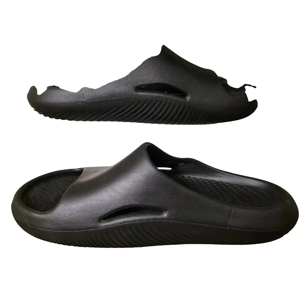 Crocs Mellow Recovery Slides Black Mens 9 Womens 11 Slip On Comfort Sandals