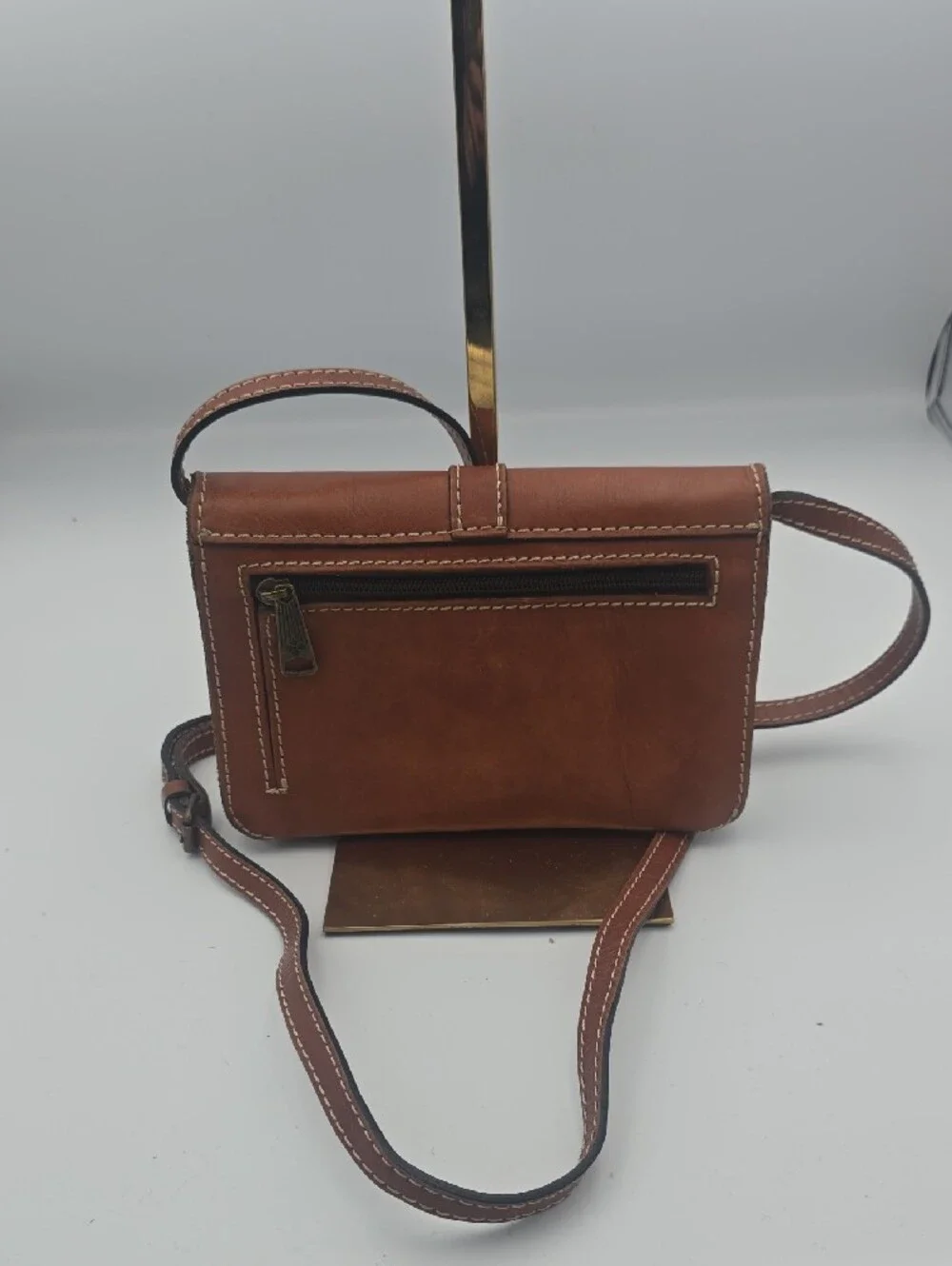 Patricia Nash Brown Leather Small Crossbody W/ Handcrafted Floral Design (EUC)✨
