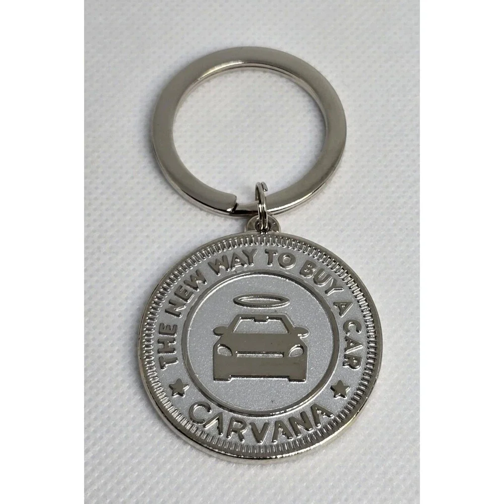 Carvana Keychain Silvertone Metal A New Way To Buy A Car Advertising Keyring