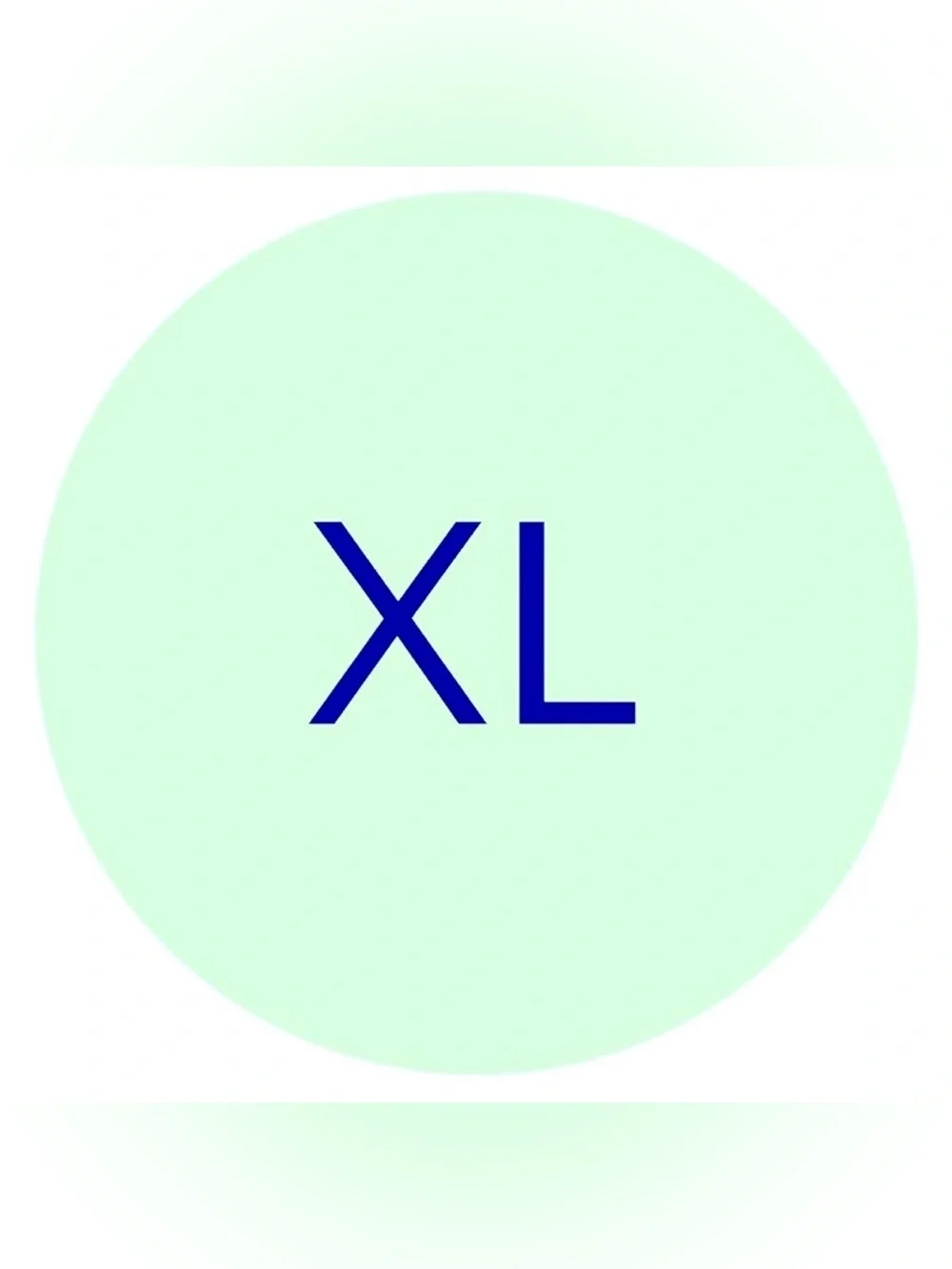 50 STICKERS - 2” ROUND - SIZE LABELS - EXTRA LARGE - XL - MINT GREEN