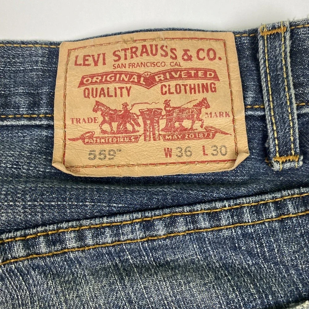Levis 559 Jeans‎ Men 36x30 Medium Wash Blue Denim 100% Cotton