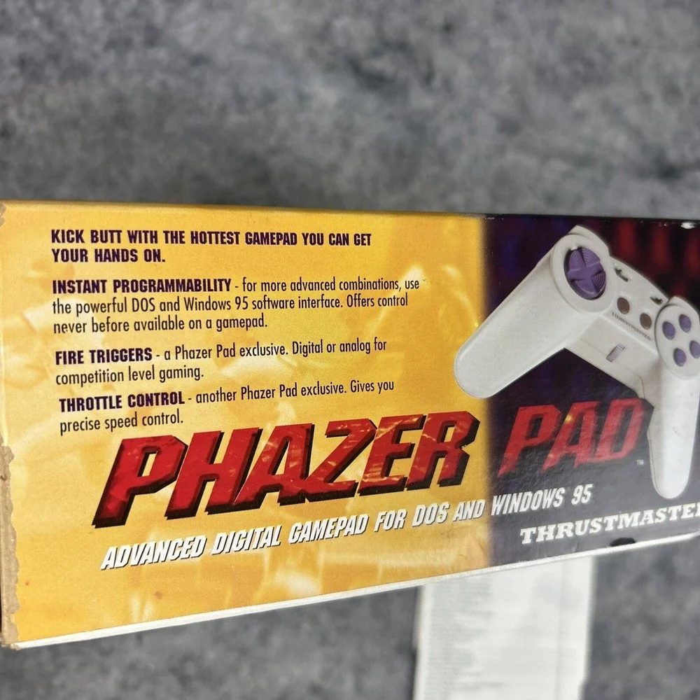 Vintage Thrustmaster Phazer Pad Video Game Controller PC For‎ Dos & Windows 95