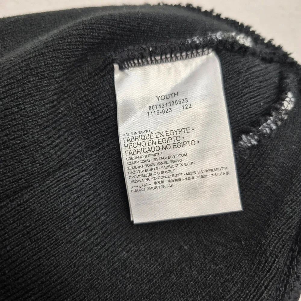 Hurley Striped Beanie‎ Y2K Streetwear Black Gray Youth Hat