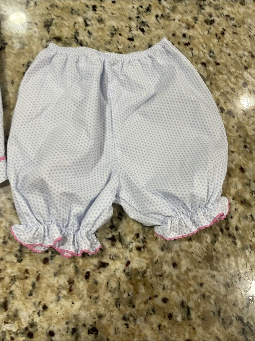 Baby Girls White Dot Smocked Dress with Pink Trim and Matching Diaper Cover
