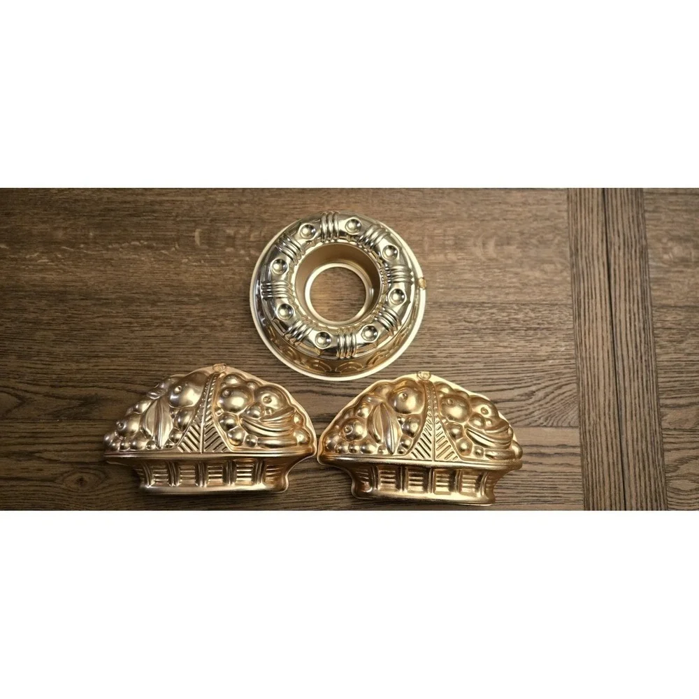 Vintage Mirro Copper Tone Mold Set Fruit‎ Design 3 Piece *Made USA Cottagecore