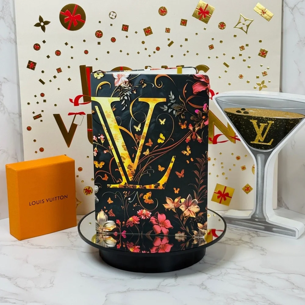 A-1CS-1A: NOTEBOOK: Brown & Gold Featuring a Majestic Floral Arrangement, NWOT