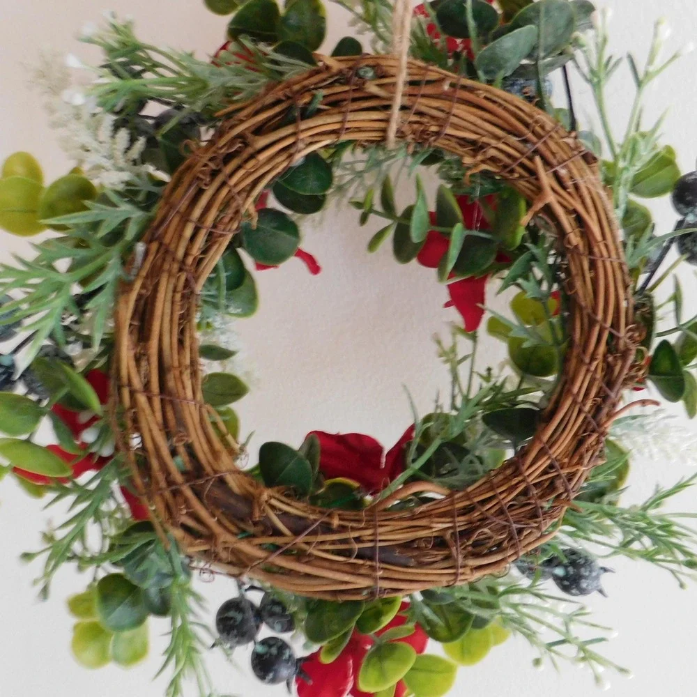 Patriotic‎ Candle Ring Red White Blue Mini Wreath Cabinet Wreath 4th of July