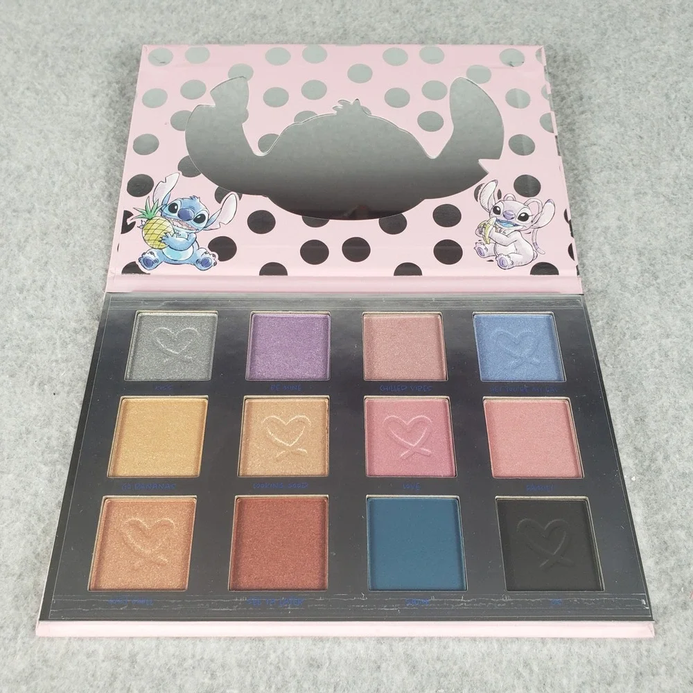 Disney Stitch Makeup Set Taste Beauty Eyeshadow Palette‎ & 2pc Molded Lip Balms
