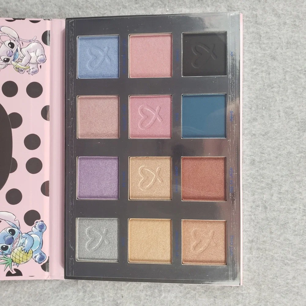 Disney Stitch Makeup Set Taste Beauty Eyeshadow Palette‎ & 2pc Molded Lip Balms