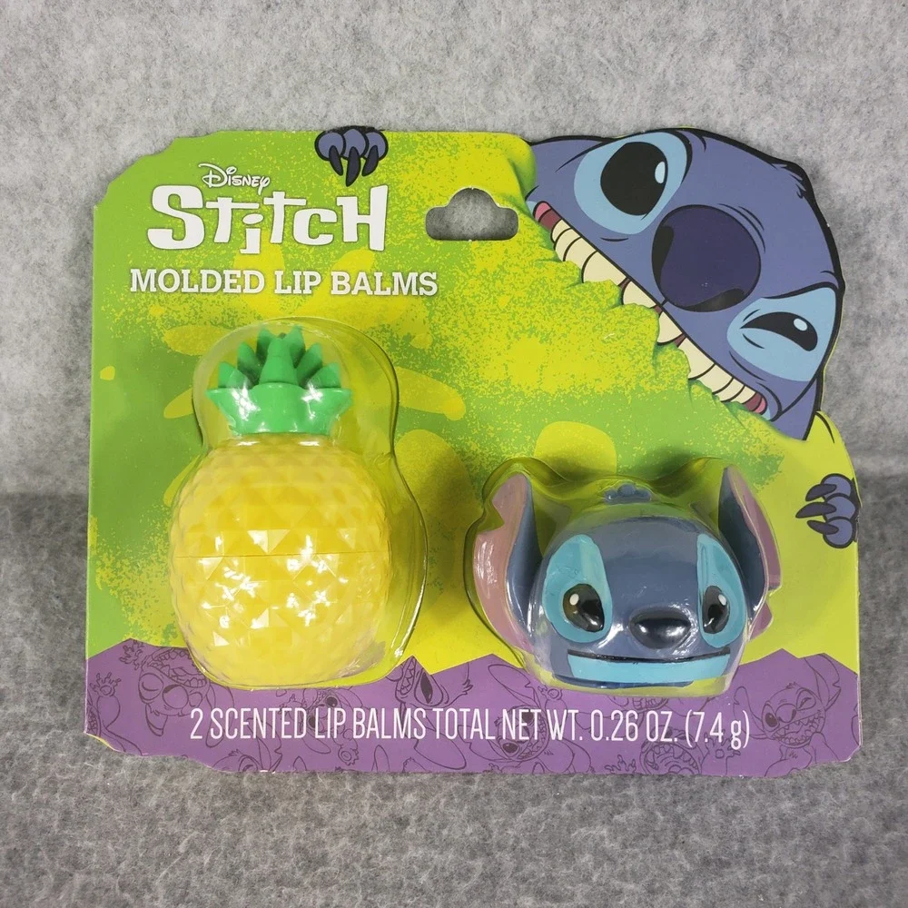 Disney Stitch Makeup Set Taste Beauty Eyeshadow Palette‎ & 2pc Molded Lip Balms