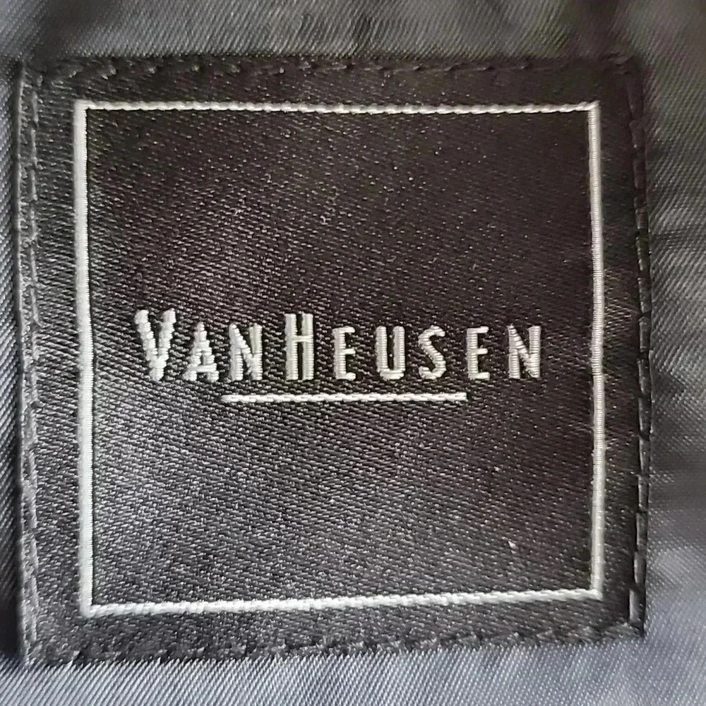 Van Heusen Mens 44R Navy Blue Two Button Blazer Sport Coat Jacket 772084899091