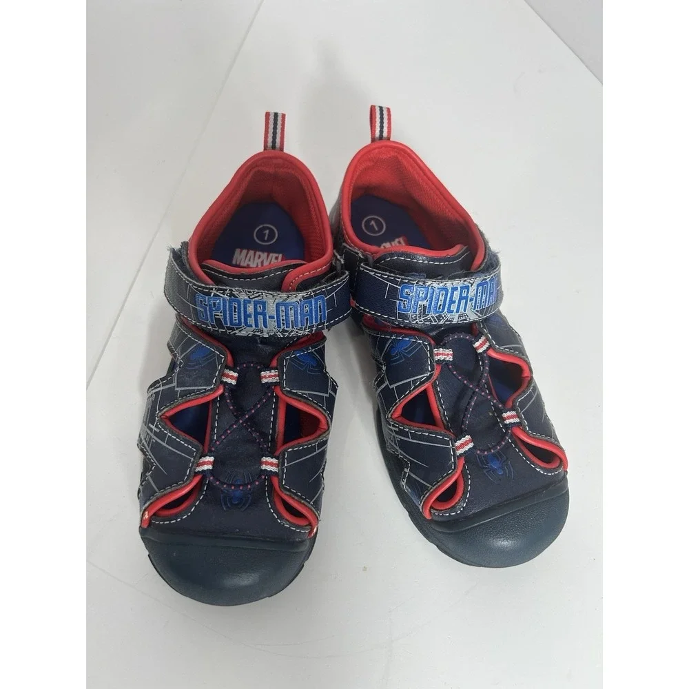 Marvel‎ Spider-Man Boys Sandals Size 1 Light-Up Spiderweb Great Condition