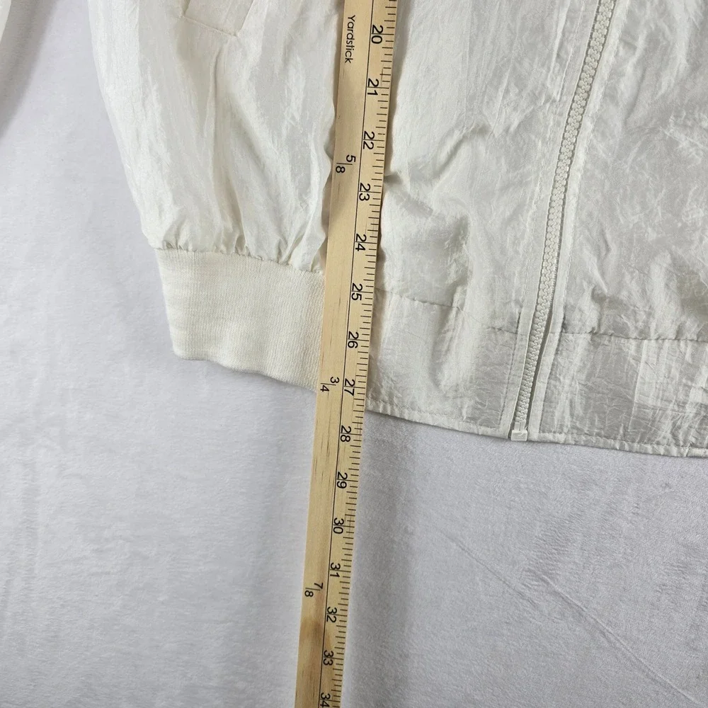Vintage Universal Studios Florida White Bomber Jacket Large Made in USA‎ Zip Up