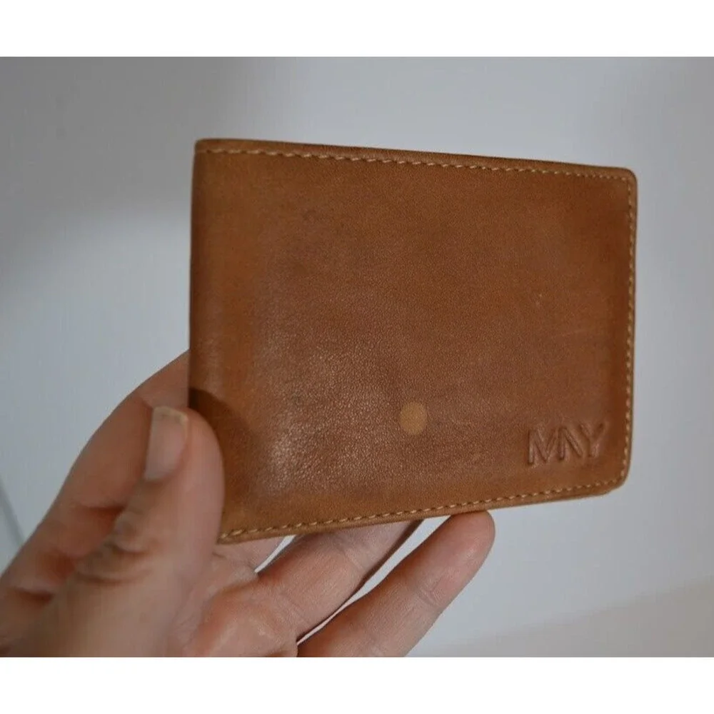 Marc New York Genuine Leather Bifold Wallet Andrew Marc Camel Whiskey‎ Color