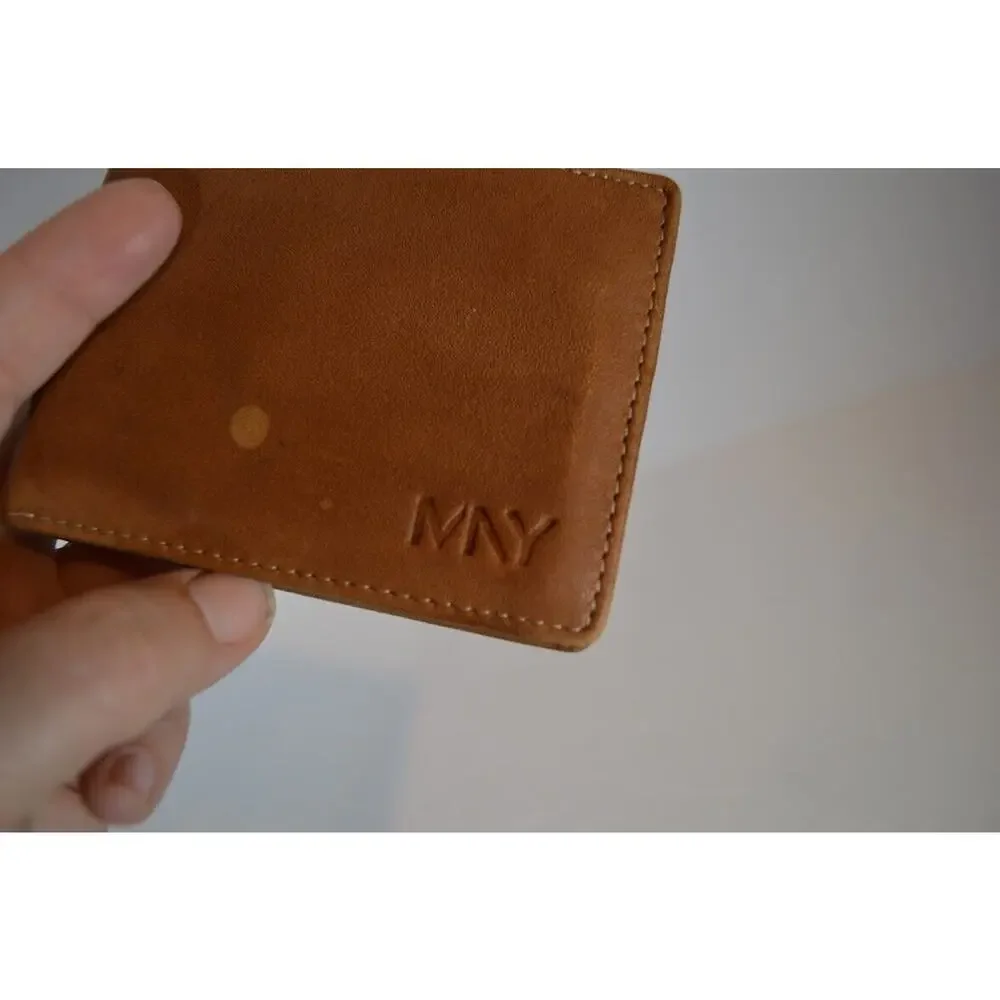 Marc New York Genuine Leather Bifold Wallet Andrew Marc Camel Whiskey‎ Color