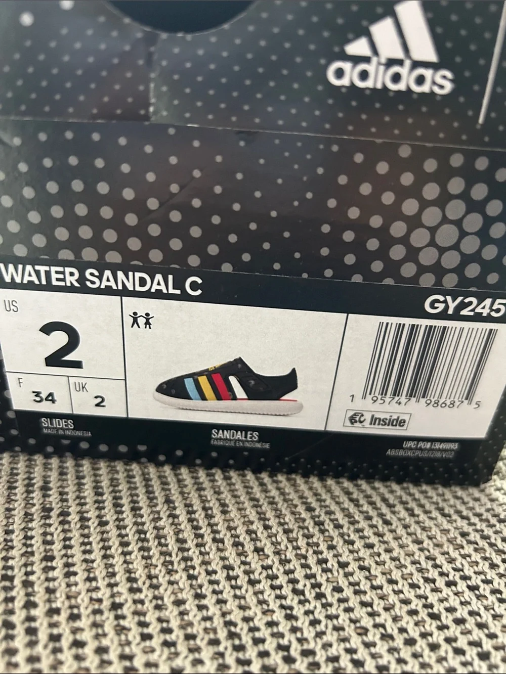adidas Kids Navy Rainbow Water Sandal