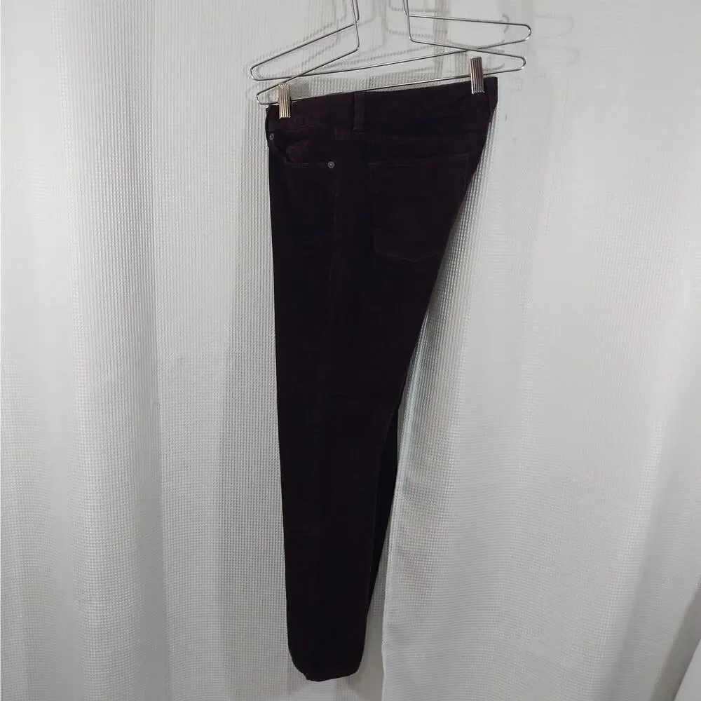 BANANA REPUBLIC! RICH BURGUNDY RED FINE WALE CORDUROY SKINNY PANTS! SZ 8P