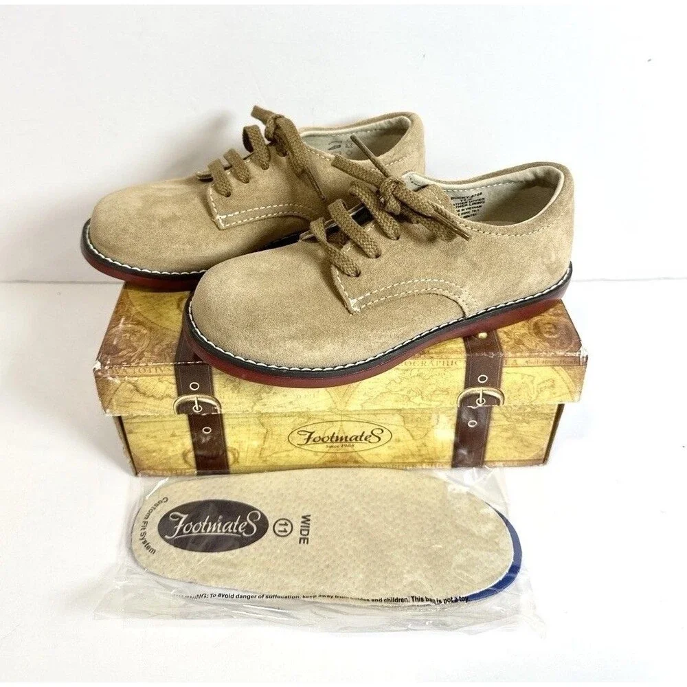 FootMates Bucky Dirty Buck Suede Oxford Shoes Boys Size 11 Medium/Wide New
