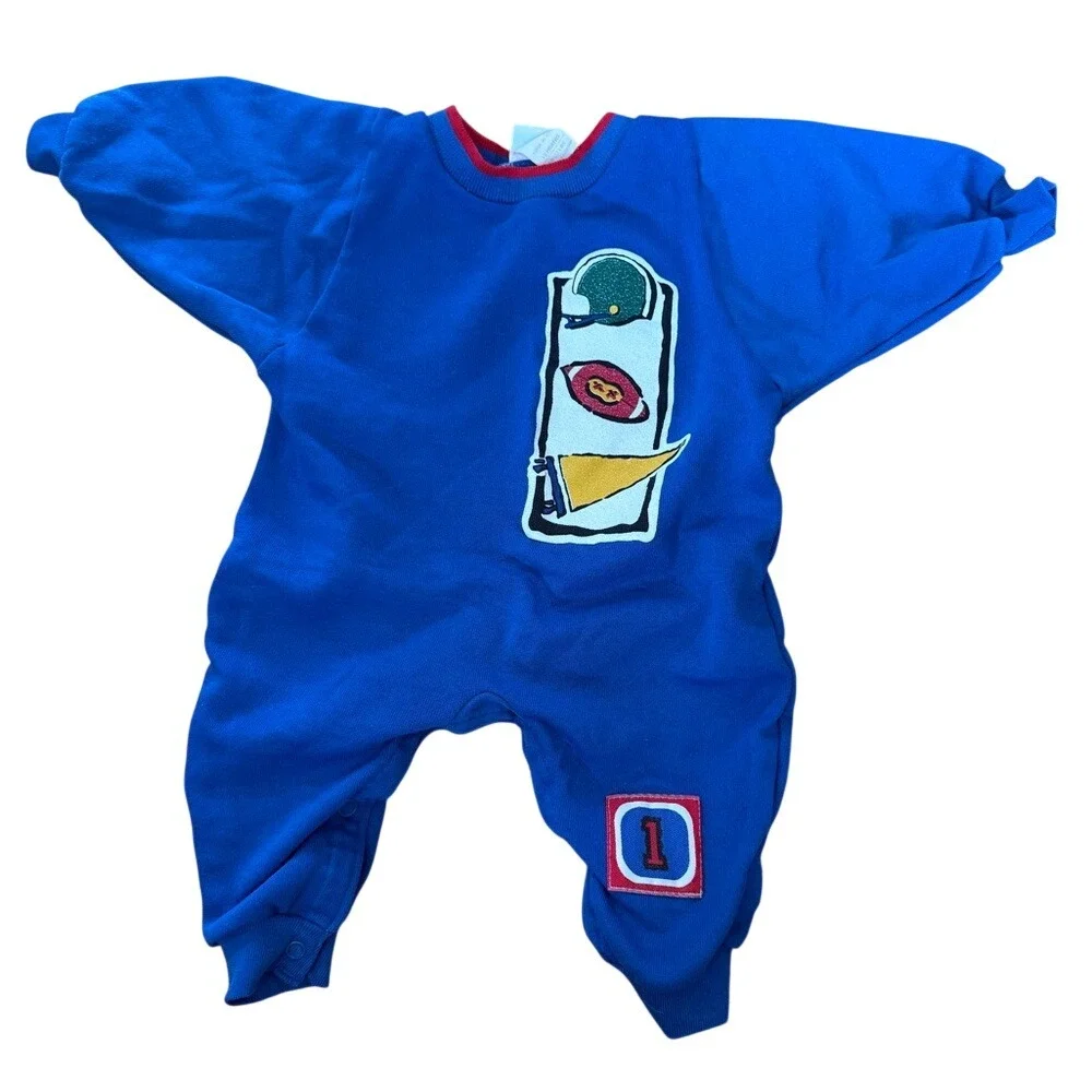 Vintage‎ 90s Carters football print one piece outfit