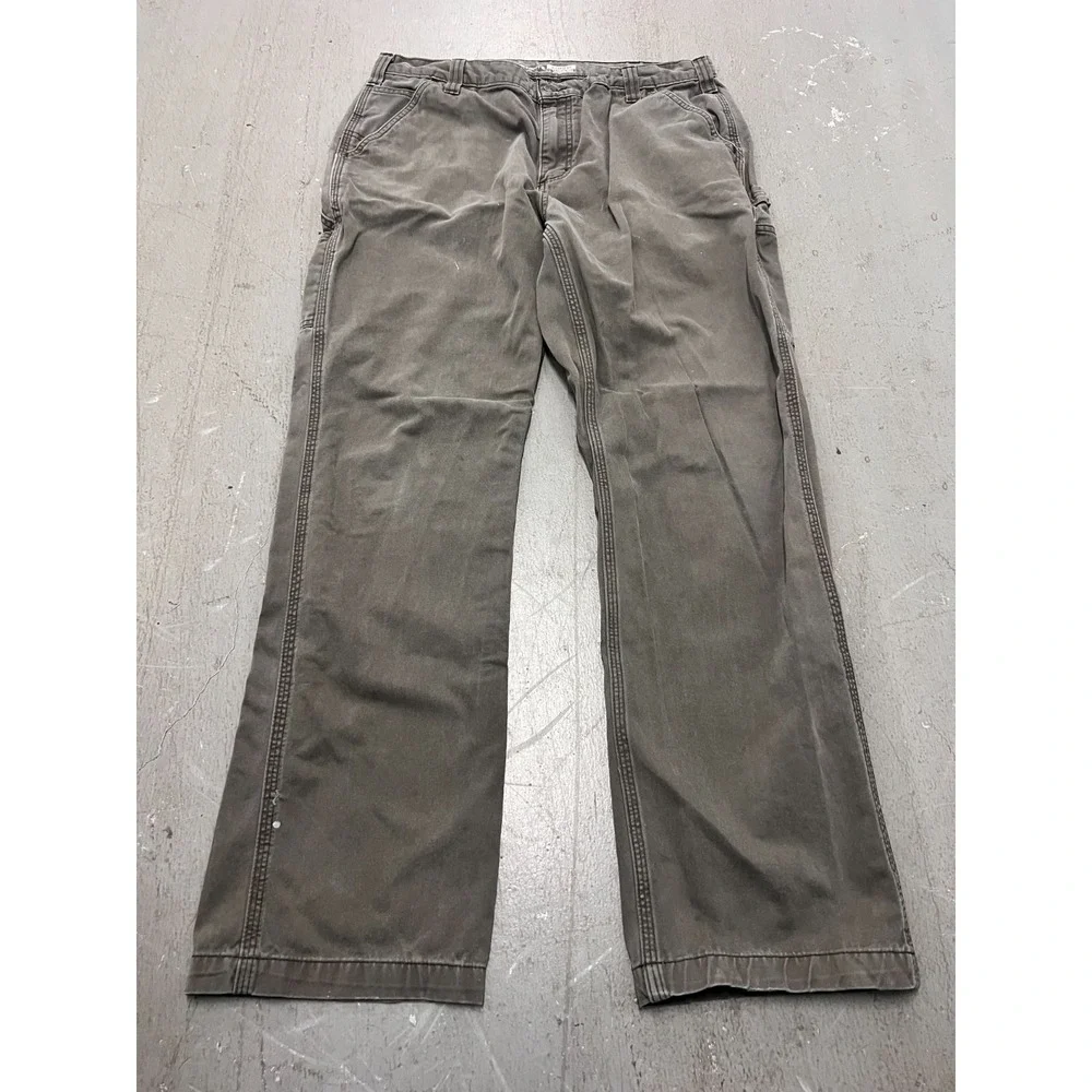 Carhartt Carpanter Pants‎ Men's Brown Cargo Pockets Relaxed Fit Workwear - 38X34