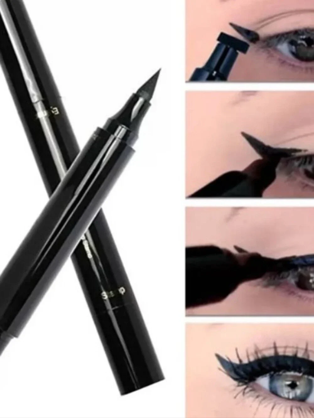 iquid Winged Eyeliner Stamp Pen Set Double Headed Waterproof Black