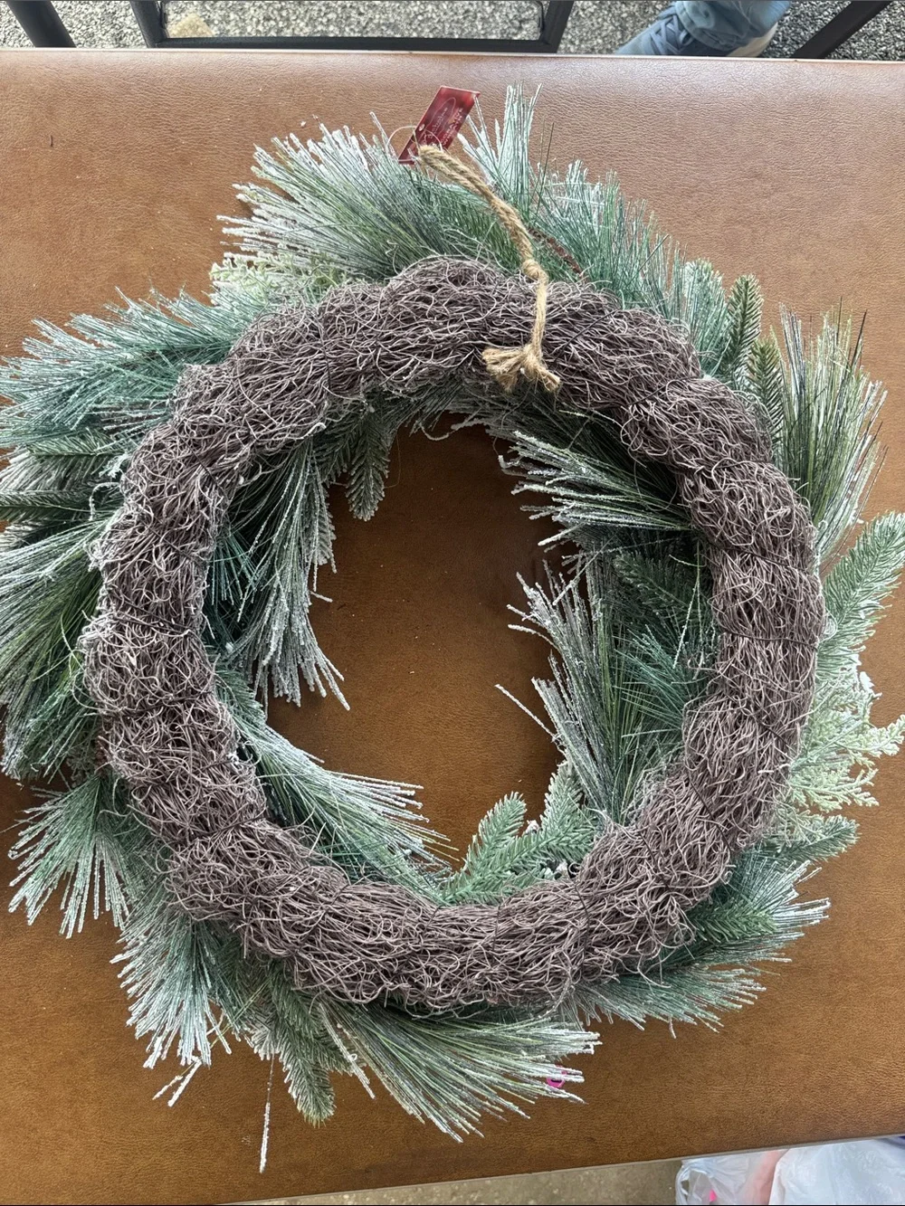 St. Nicholas Square White Flocked Pinecone Holiday Wreath