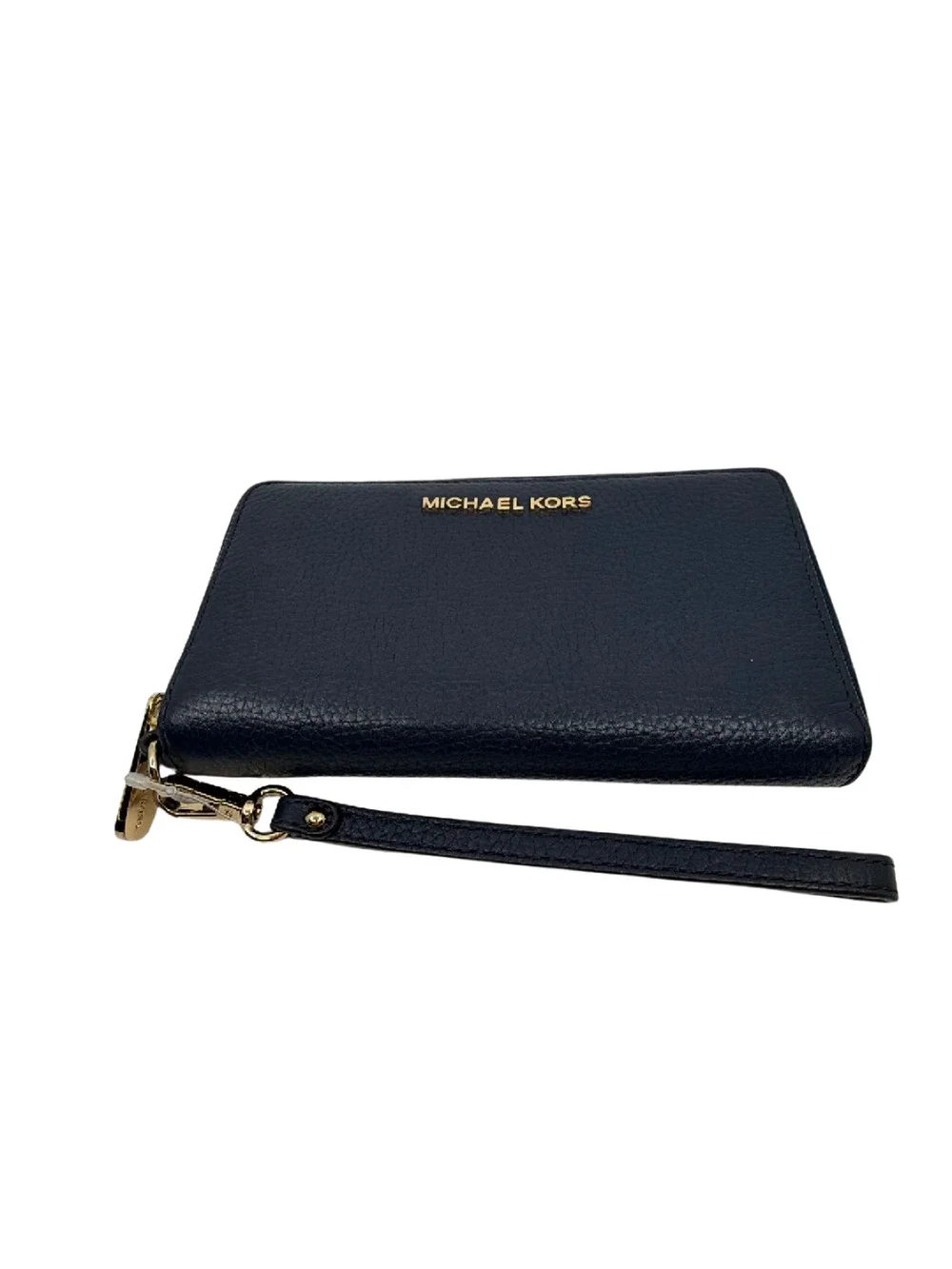 Michael Kors Jet Set Travel Continental Blue Pebbled Leather Wallet
