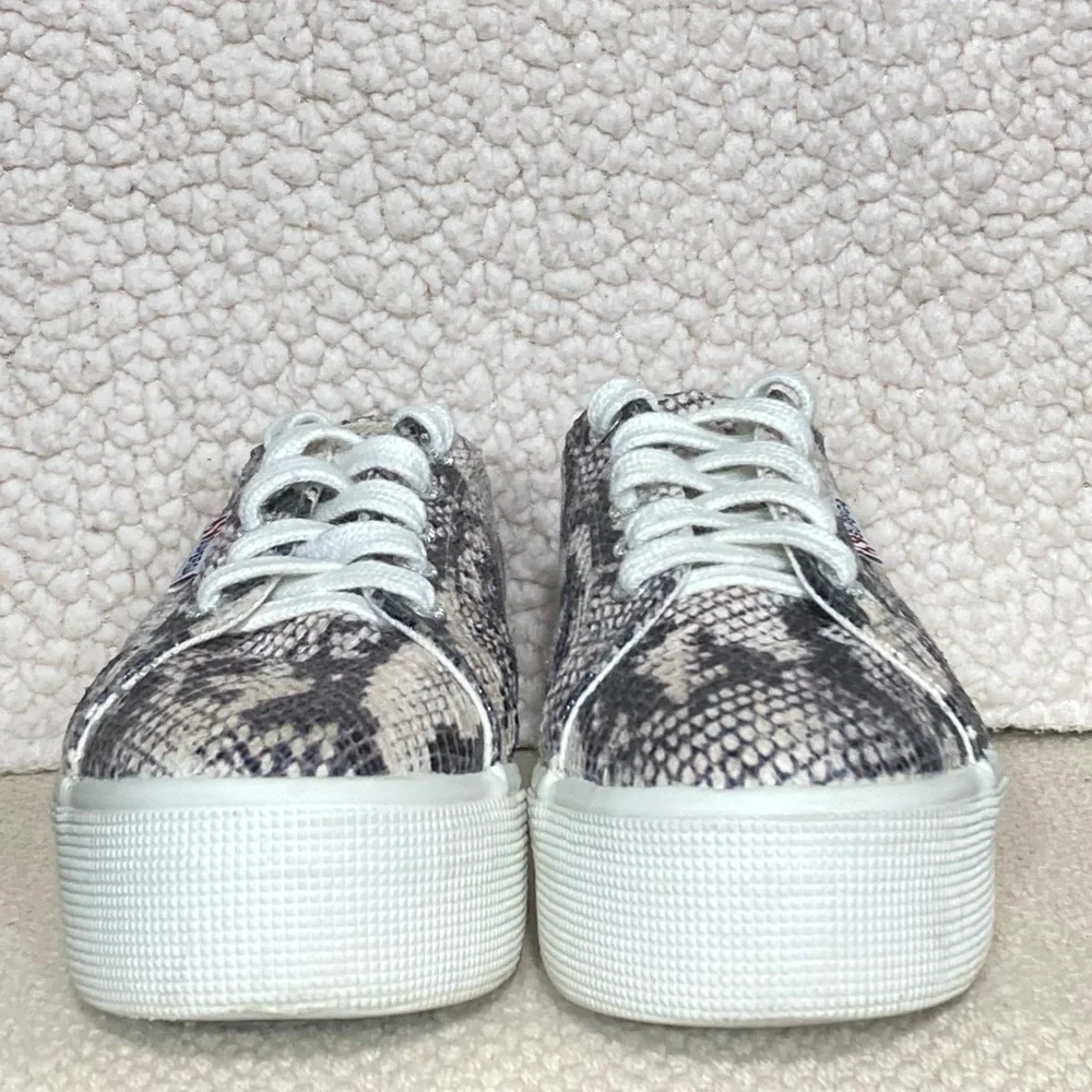 Superga Unisex Snake Print Platform Sneakers Shoes Size US Men's 5 & Womens 6.5