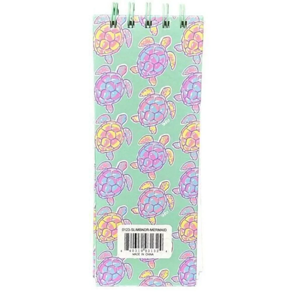 NWT Simply Southern‎ Slim Spiral Binder Notebook Mermaid Green Turtle Print