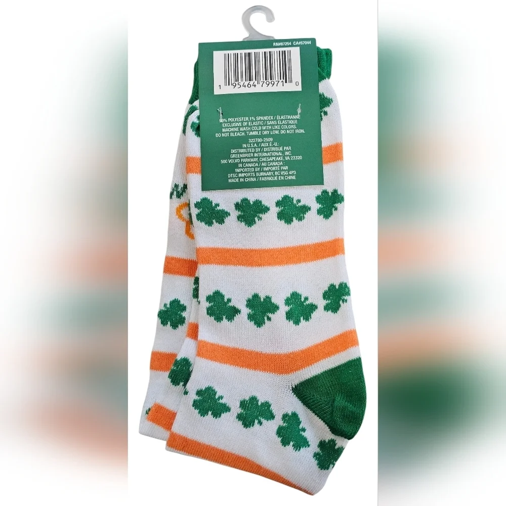 St. Patrick's Day 3 Pairs Of Ladies Knee High Socks. Fit Shoe Size 5-9, New
