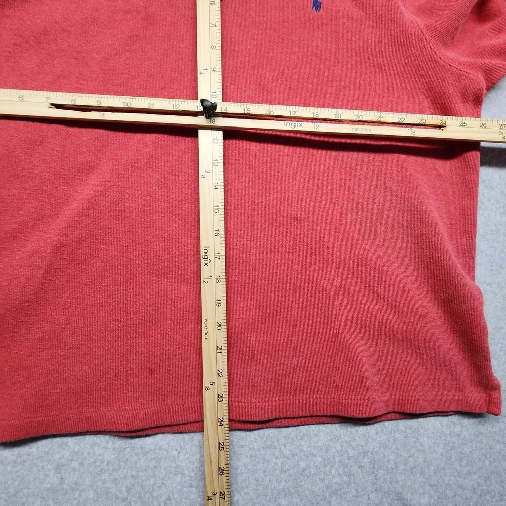 Polo Ralph Lauren Quarter Zip Pullover Sweater Mens XL Red Cotton Knit Pony