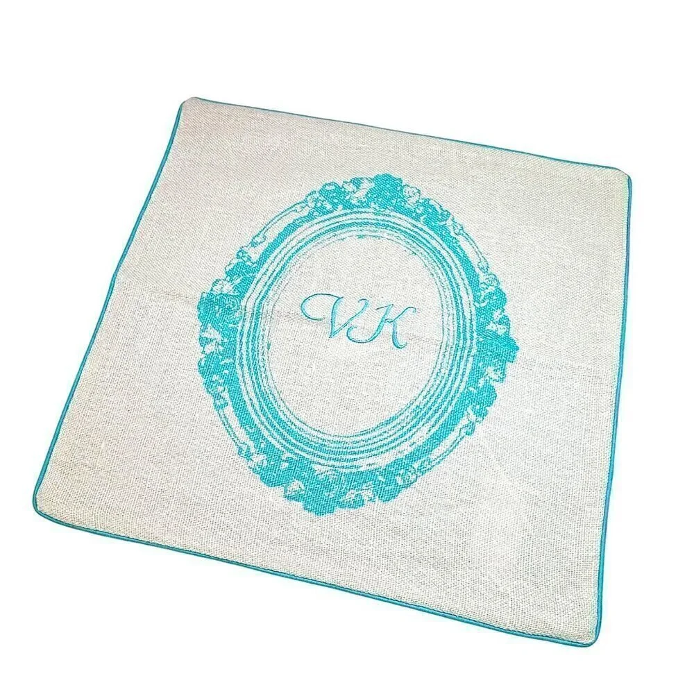 New Pottery Barn PB Teen Throw Pillow Covers Cases 2PSs 18” Linen Cream Teal