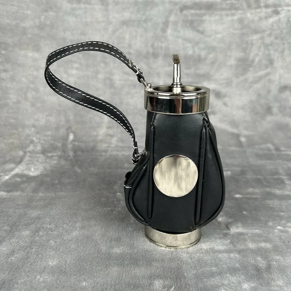 Things Remembered Leather Golf Bag Pen/Pencil Holder Desk Office Decor Engraved