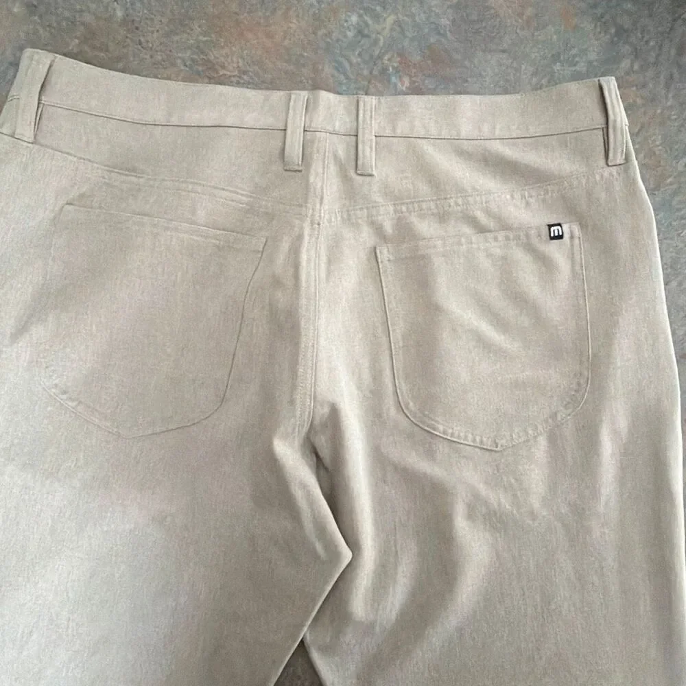 Travis Mathew Trevino Golf Pants Men’s 36 Oatmeal Stretchy