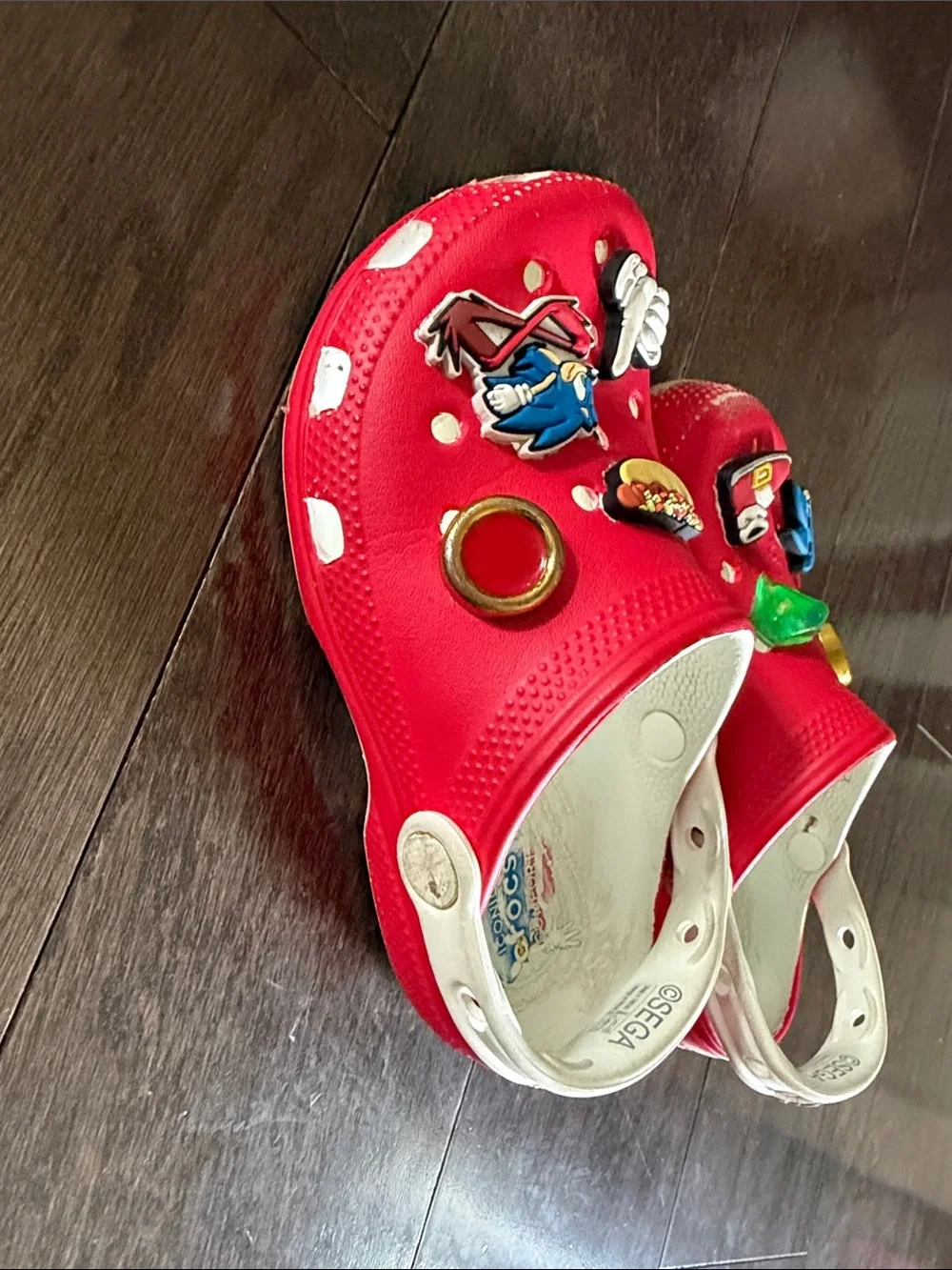 CROCS Kids Red and White Sonic-Themed Water Shoes