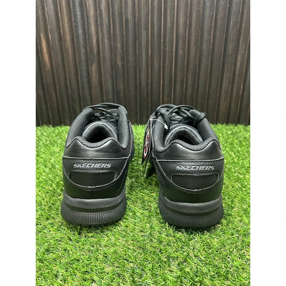 Size 9 - Skechers Nampa Black Mens Work Shoes Slip Resistant Memory Foam 77156