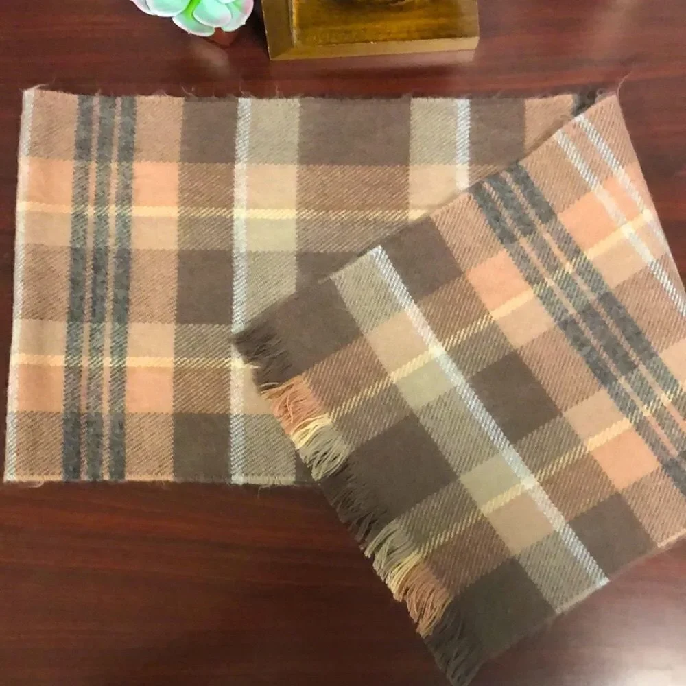 Courtelle Brown Gray Plaid Scarf