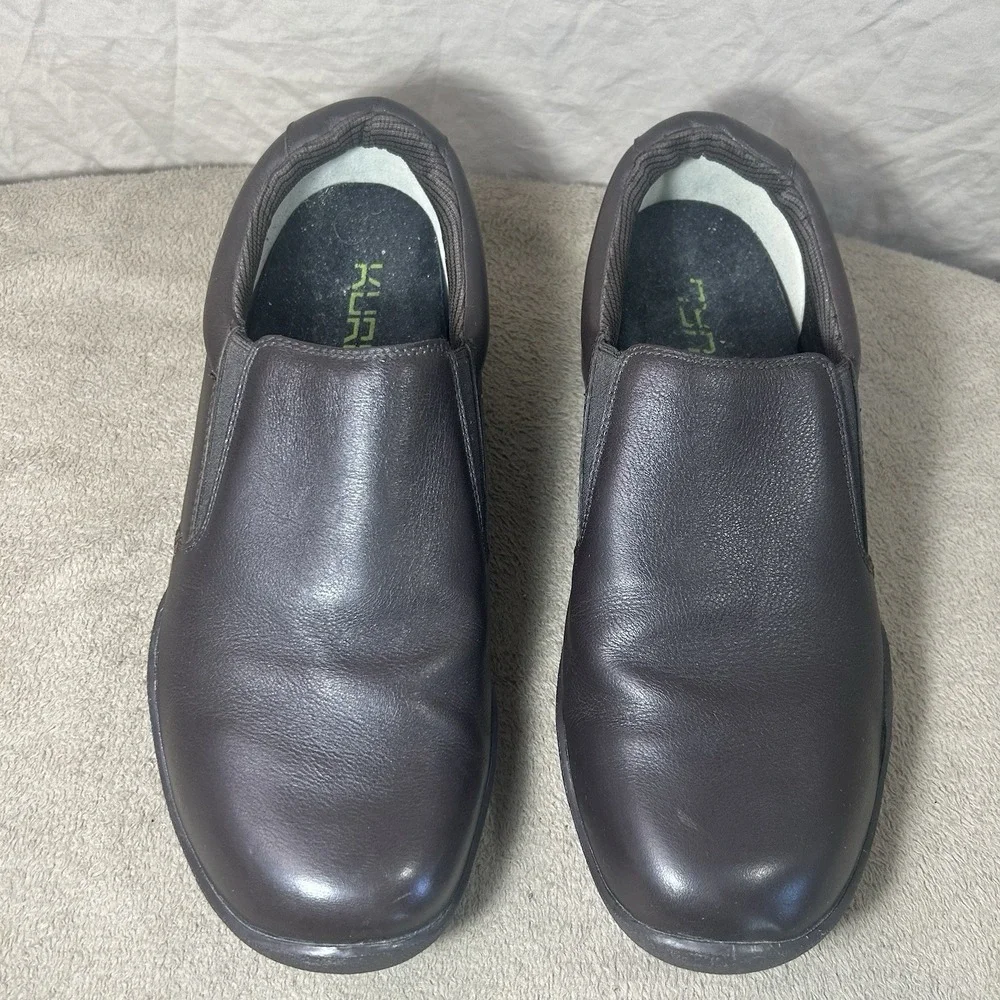 KURU Slip On Shoes Mens 13 Brown Leather Comfort Work Casual Kivi Style