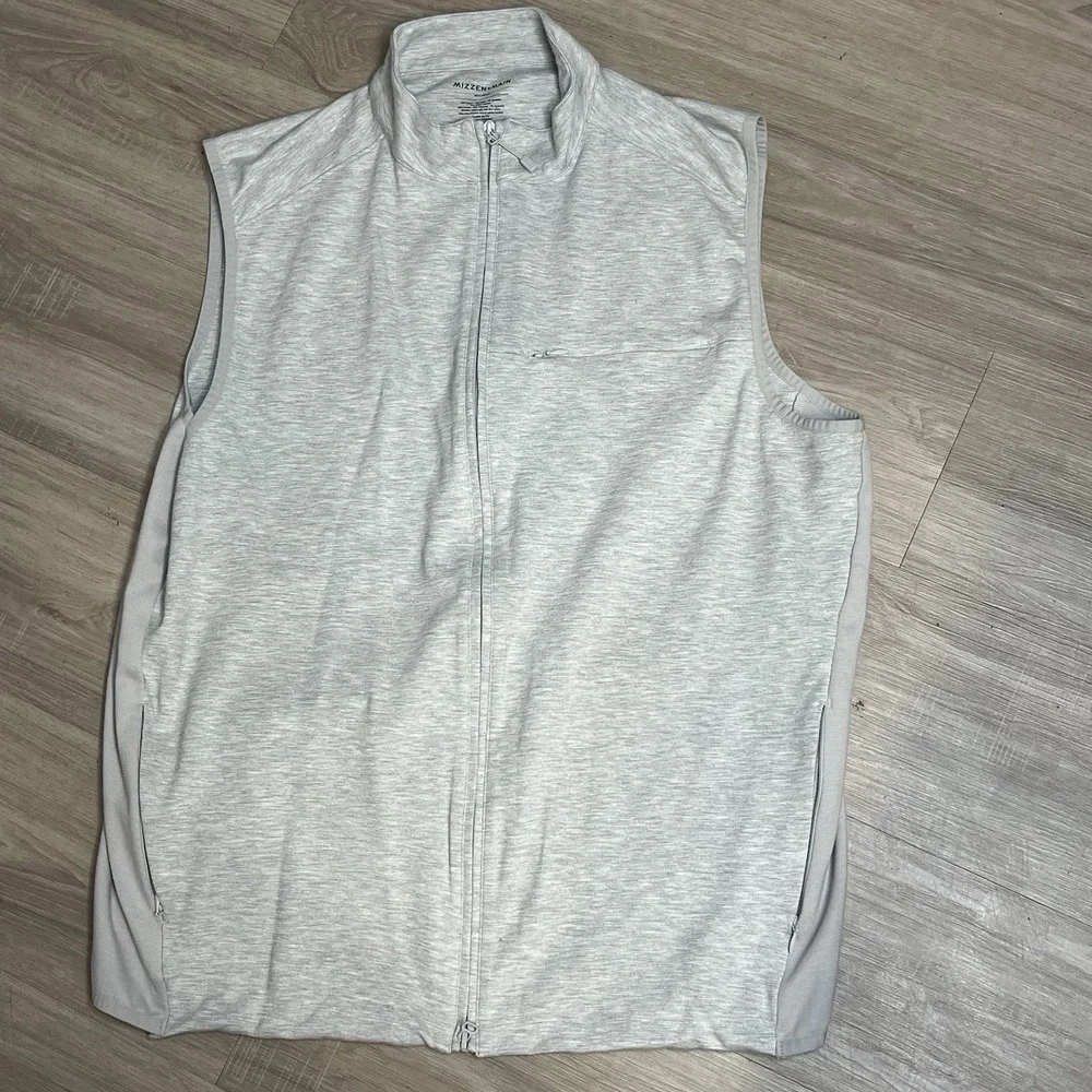 Mizzen Main Vest Men's 2X-Large Heather Gray Performance Full‎ Zip Golf