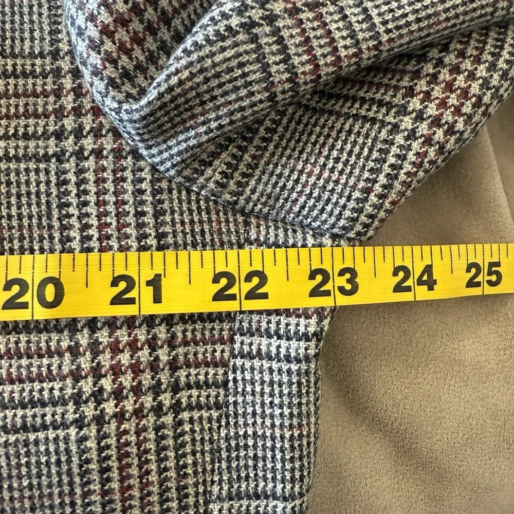 Bullock‎ & Jones Blazer Men 44R suit jacket Houndstooth Plaid Sport Coat Single