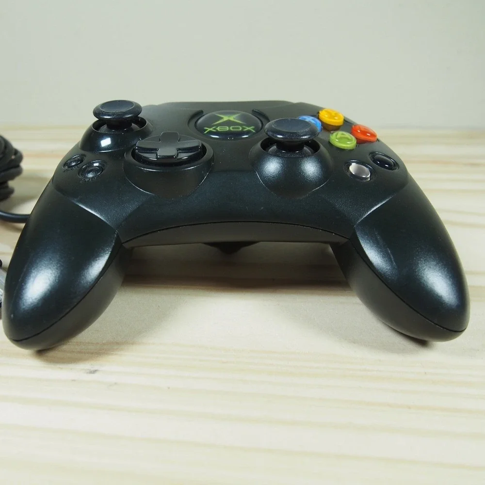 Original Xbox OEM S Type Black Controller w/ Break‎ Away Cable Fully Tested EUC