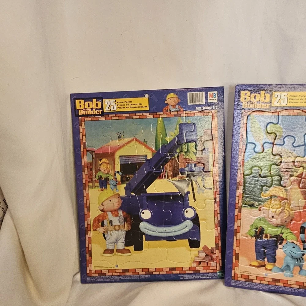 Set of 3 Bob The Builder 25 Piece Puzzles Hasbro 2001 Vintage COMPLETE Y2K‎