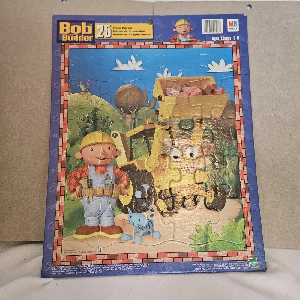 Set of 3 Bob The Builder 25 Piece Puzzles Hasbro 2001 Vintage COMPLETE Y2K‎